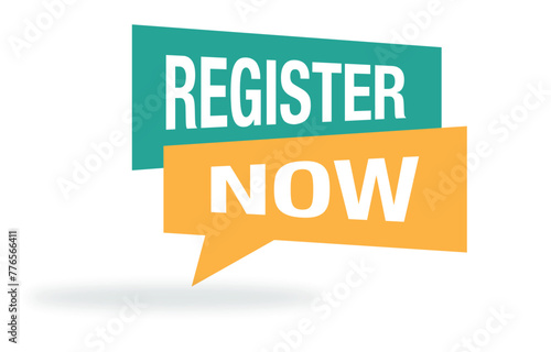 register now button vector illustration isolated on a white background