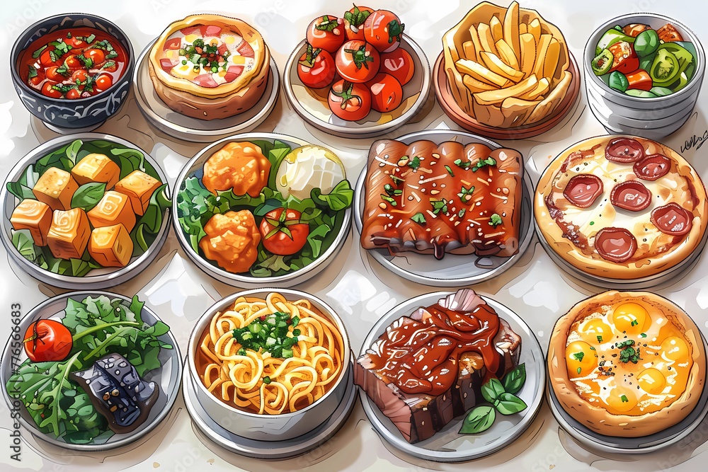 cartoon plate of food