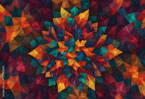 Colorful Background Kaleidoscope: Abstract Geometric Patterns Dance with Vibrant Hues!
