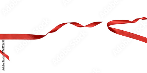 Red satin ribbon Transparent Background Images 