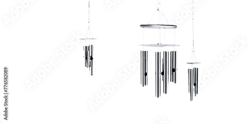 Silver metal wind chimes Transparent Background Images