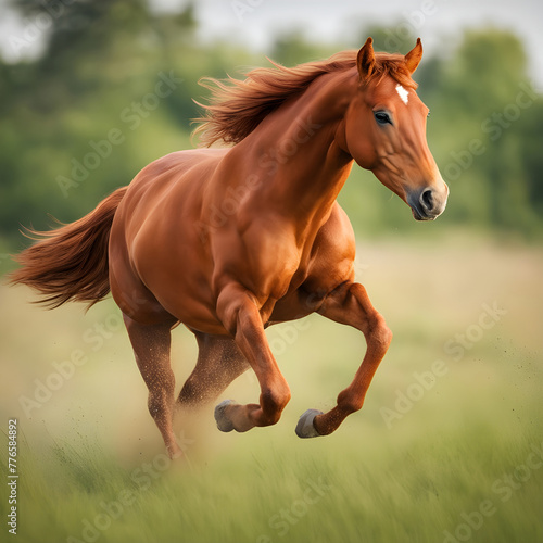 horse running in the field