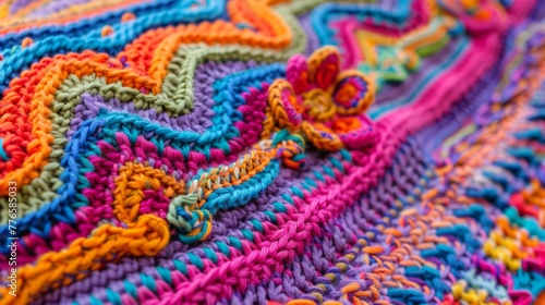 Vibrant Crochet Patterns Close-up