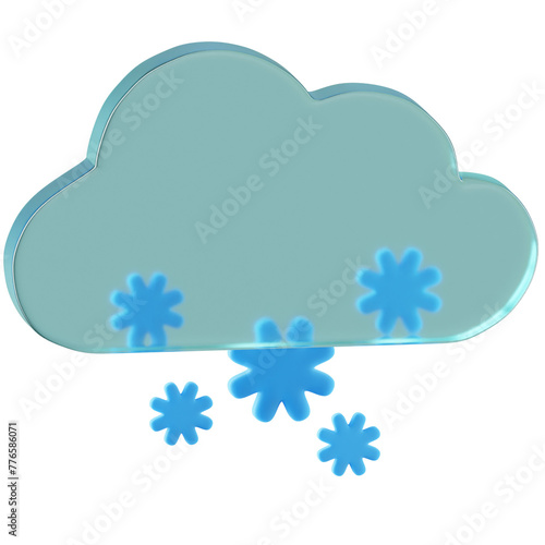 3D Icon Snow Illustration