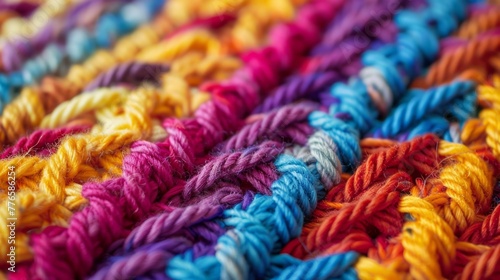 Colorful Knitted Texture Close-Up © GoGameGod