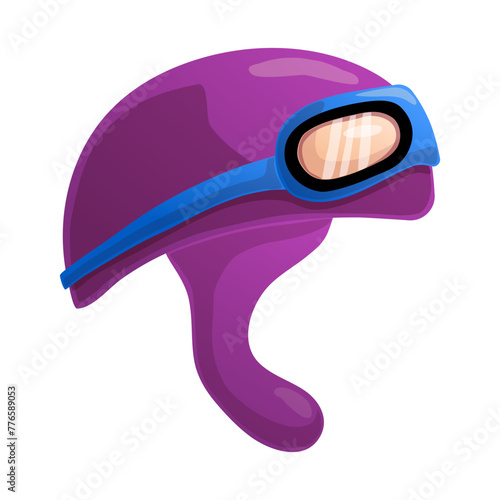 Retro helmet with glasses on white background. Vector illustration.