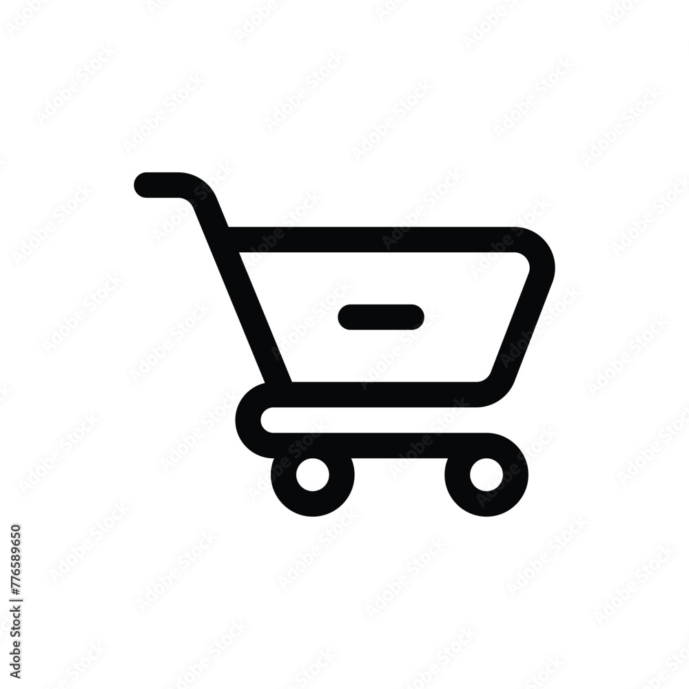 Simple Remove From Cart line icon isolated on a white background Simple Remove From Cart line icon isolated on a white background