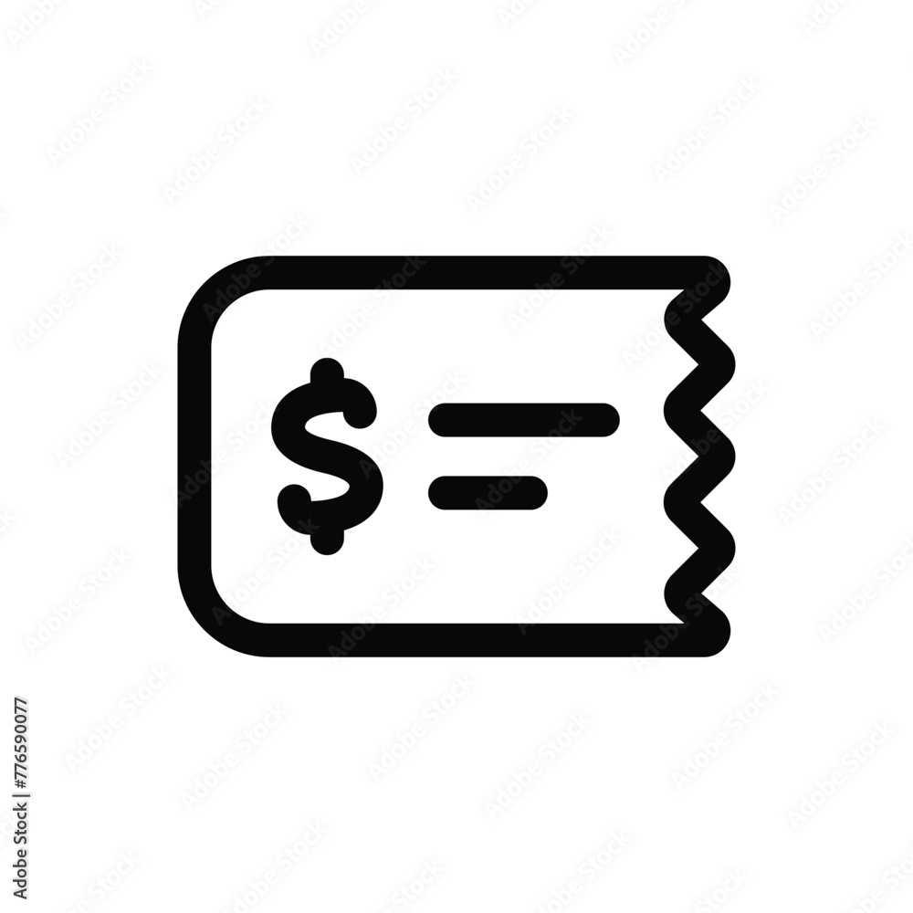 Simple Invoice line icon isolated on a white background Simple Invoice line icon isolated on a white background