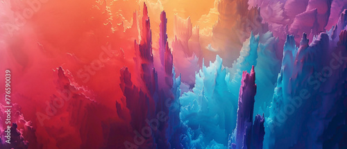 Immerse yourself in the splendor of a gradient, where colors blend harmoniously to form a mesmerizing display, portrayed with stunning realism in high-definition. photo