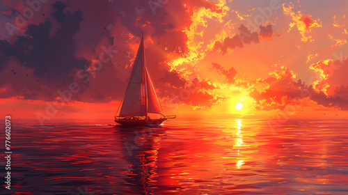 Sailboat Serenity at Sunset