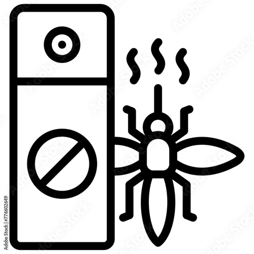 bug repellent icon illustration design with outline