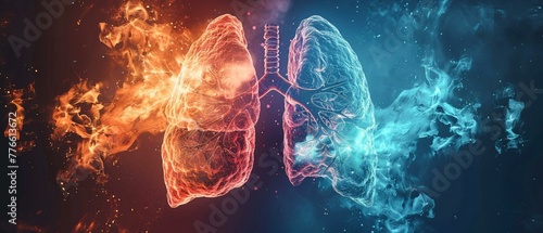 Wallpaper Mural Breathing battle, smoke versus lung health Torontodigital.ca