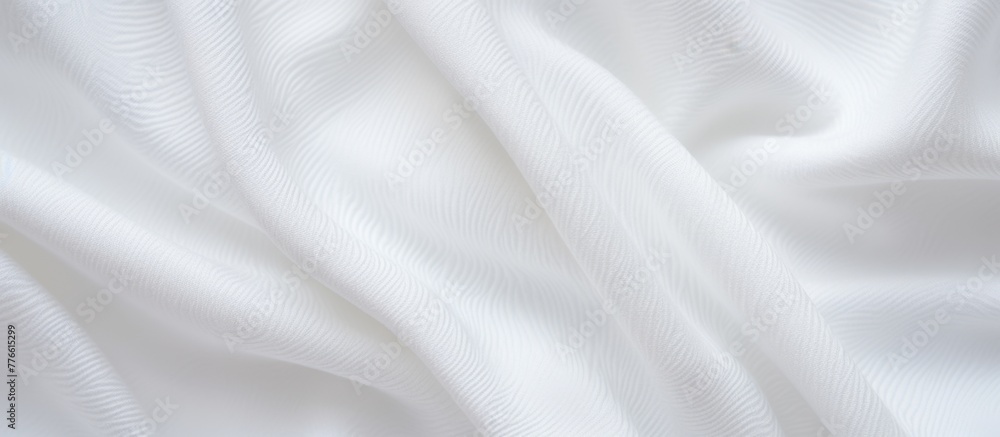White fabric close up displaying a delicate and intricate pattern woven into the material