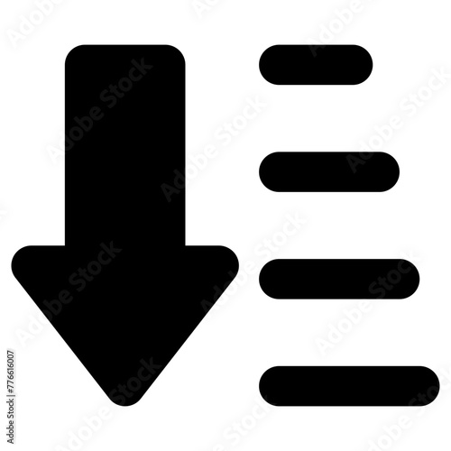 descending order icon, simple vector design photo