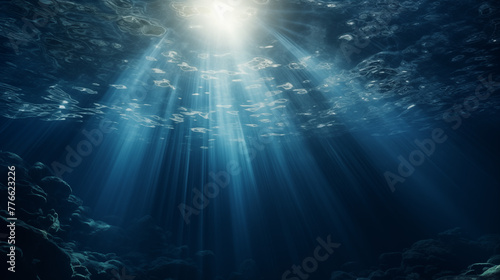 Underwater Ocean Scene with Floating Jellyfish