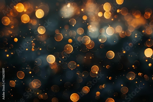 Abstract blurred bokeh lights on dark background, digital photography
