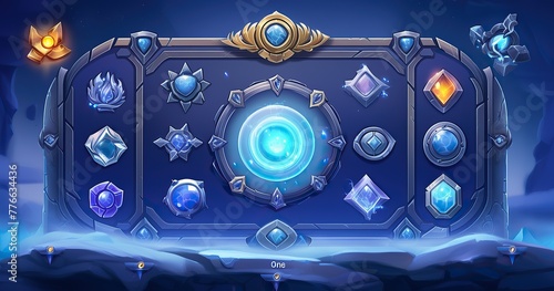 ui background for game, fantasy astral plane, simple colors, low detail, mobile game, clash of clans, free to play, heartstone, clash royal, medieval kingdom, unity, gamedev