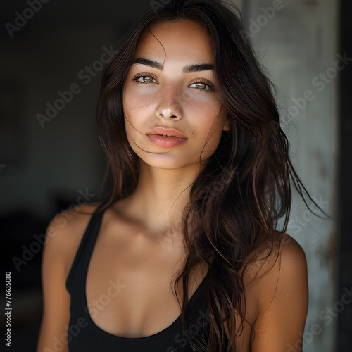 woman beauty with beautiful hair model with a gorgeous face and eyes smiling 