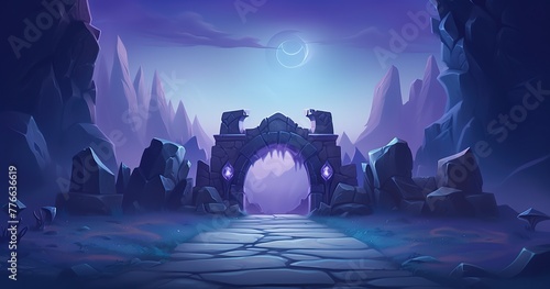 ui background for game, fantasy astral plane, simple colors, low detail, mobile game, clash of clans, free to play, heartstone, clash royal, medieval kingdom, unity, gamedev photo