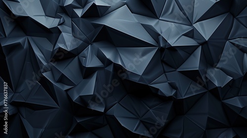 ultra realistic modern 3D, dark background, dark blue texture, geometric shapes