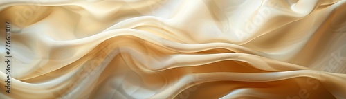 Silky Smooth Cream Fabric Waves on Neutral Background for Luxury Concept