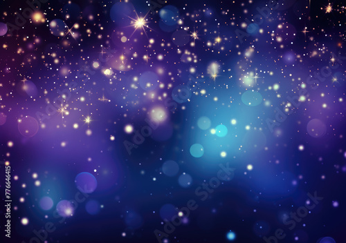 Background of abstract glitter lights. gold, black and purple. Defocused light background, christmas background, new year background, generative ai