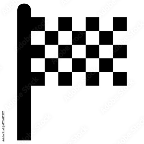 checkered flag icon, simple vector design