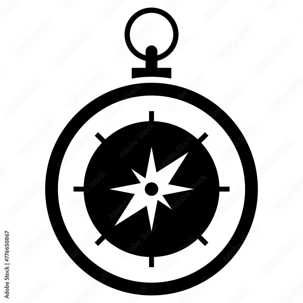 compass rose icon, simple vector design