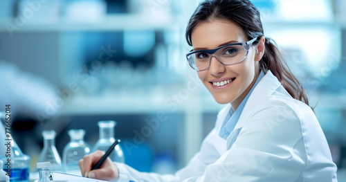 A woman doctor is a laboratory assistant.
