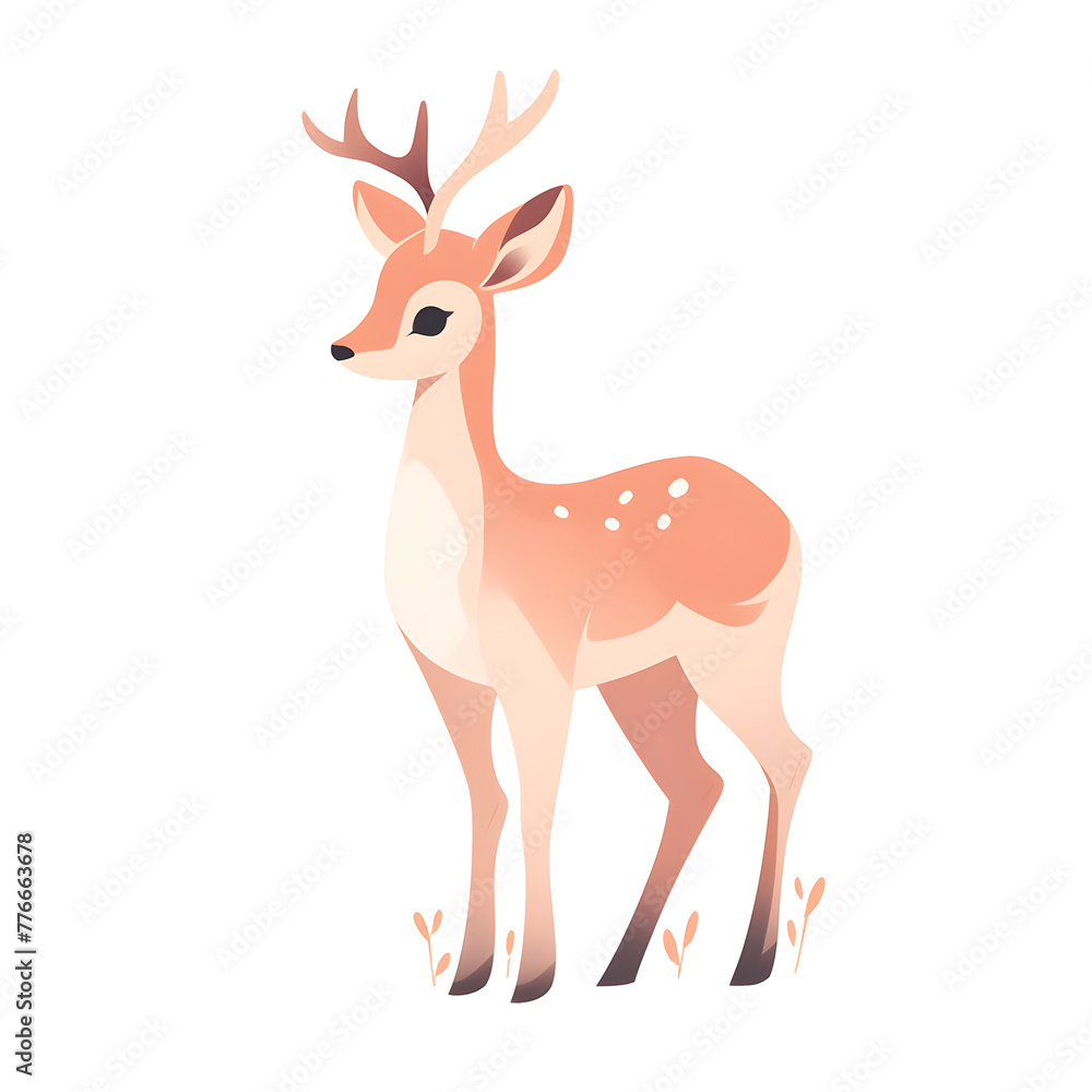 deer cartoon isolated, Generative AI 