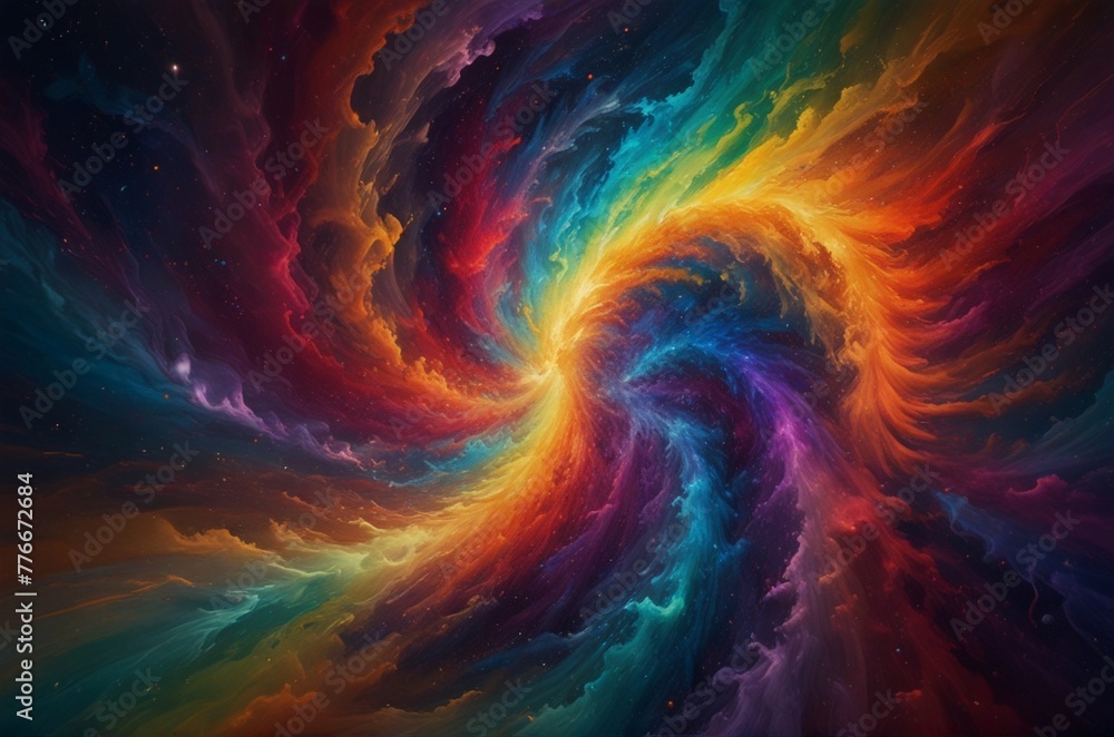 Mesmerizing vortex of colors swirling into infinity
