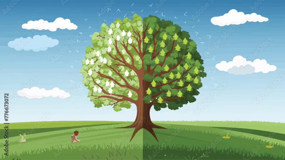 Vector Illustration: Tree Seasons Vector Illustration: Tree Seasons