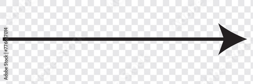 Straight line with point on start and arrow on finish. Symbol of direction, aim, target, path, easy challenge, fast way, ideal plan isolated on white background. Vector graphic illustration