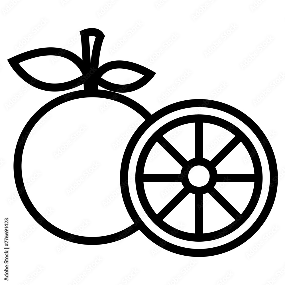 citrus icon, simple vector design