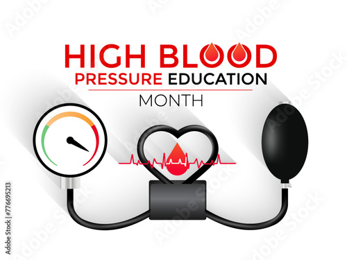 National High Blood pressure  education month is observed every year in May. Banner poster, flyer and background design. Vector illustration