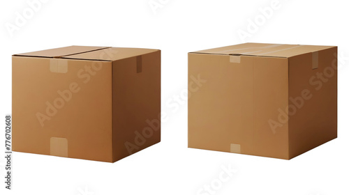 Cardboard storage boxes isolated on white