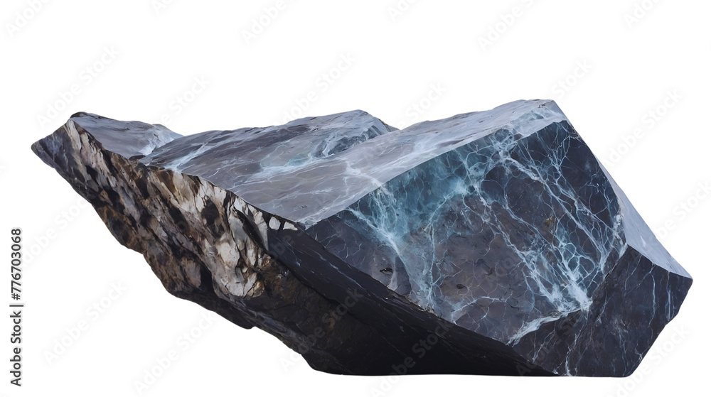 Unique blue stone with rough edges isolated