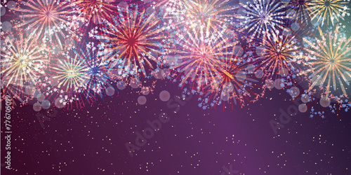 花火　夏祭り　風景　背景	