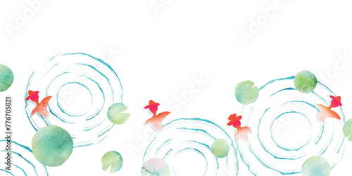 金魚　朝顔　夏　和柄　背景	