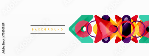 Colorful geometric abstract background. Minimal triangle and square shapes composition