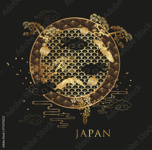 Traditional asia pattern or cover style design.