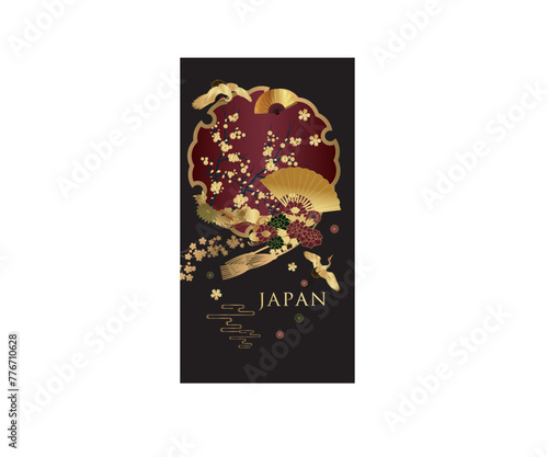 Traditional asia pattern or cover style design.