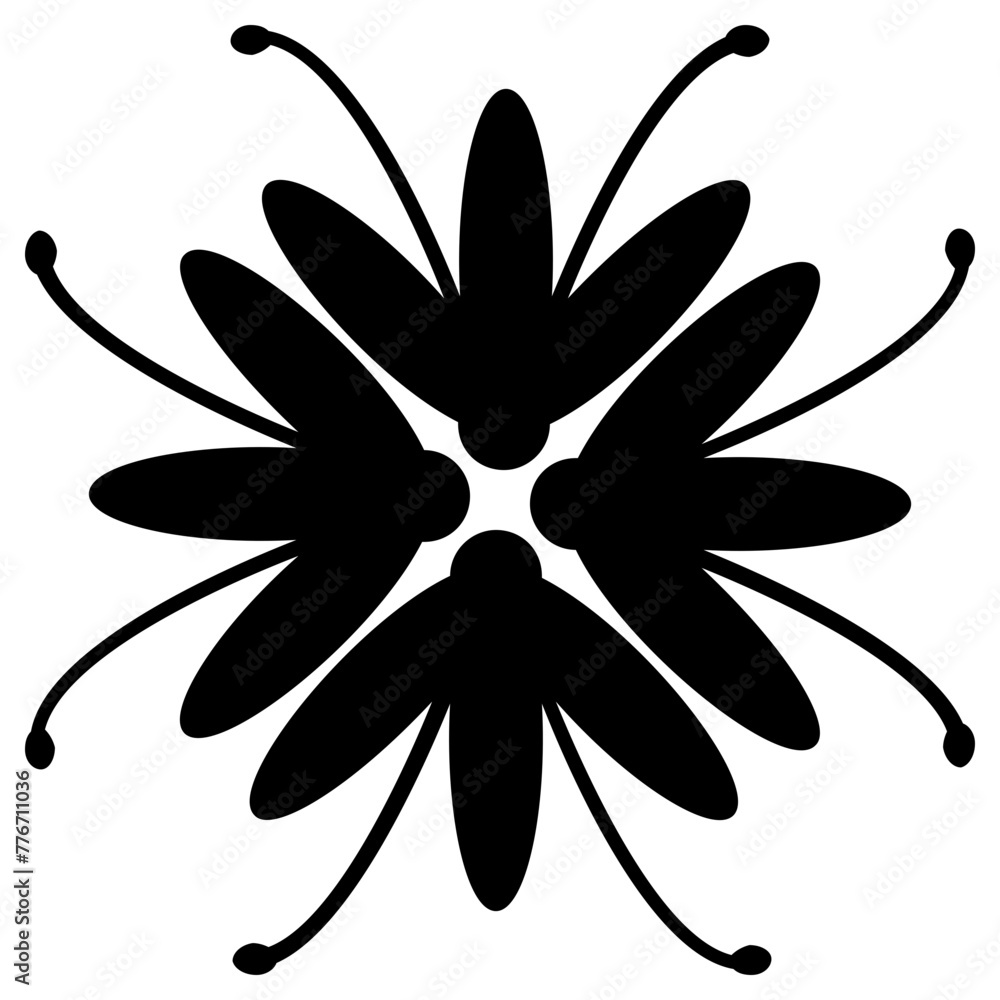 decorative flower icon, simple vector design