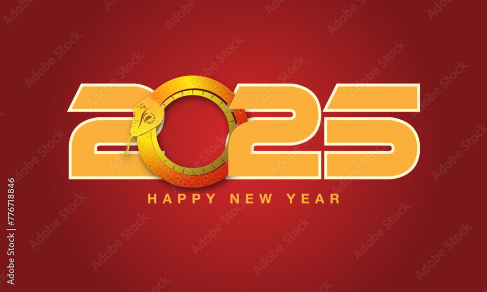 2025 happy new year, 2025 year of snake celebration concept design