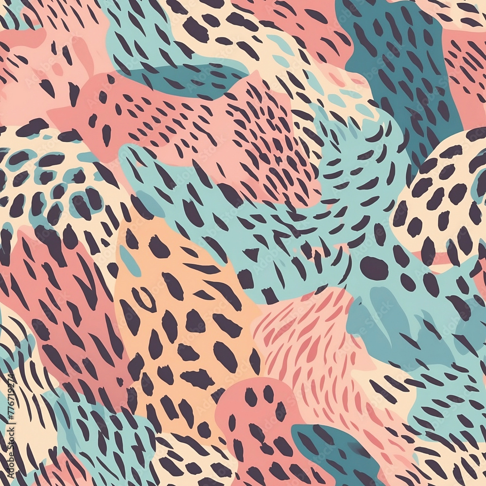 Seamless animal print pattern, leopard pattern.