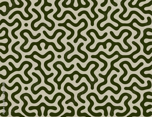 Turing reaction diffusion pattern with abstract motion. Vector illustration of chemical morphogenesis Curvy doodle.