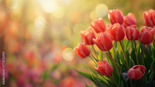 Nature background with tulip flowers #776726459