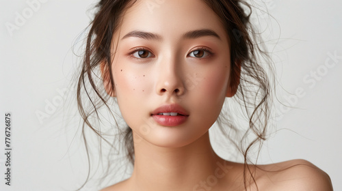 beautiful asian woman with healthy skin for cosmetic concept