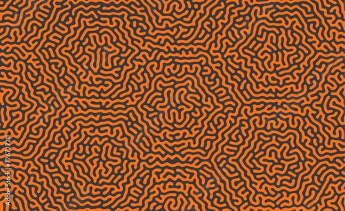 Turing reaction diffusion pattern with abstract motion. Vector illustration of chemical morphogenesis Curvy doodle.