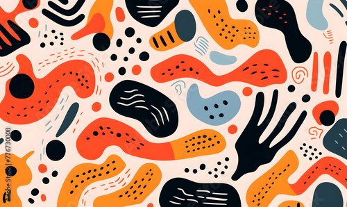 hand drawn flat design abstract doodle pattern